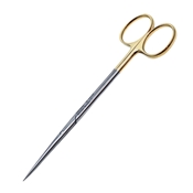 Metzenbaum Scissor 5 3/4" (146mm) Tungsten Carbide Straight Fine Sharp Blades With Tungsten Carbide Inserted Blades With Gold Ring Handles 